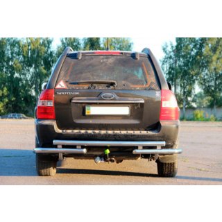 Aizmugurējais aizsargloks AK007 (nerūsējošais tērauds) Kia Sportage 2004–2010 foto 2