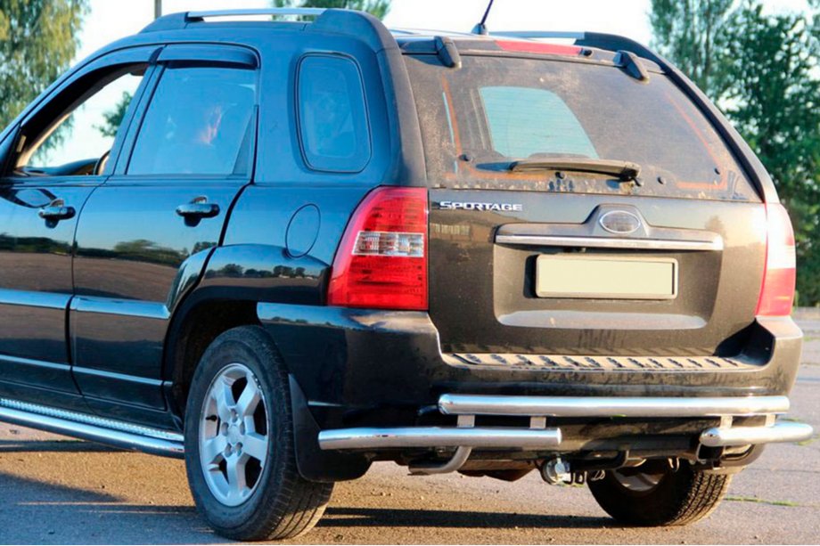 Kia Sportage 2004–2010 Aizmugurējais aizsargloks AK007 (nerūsējošais tērauds) Image