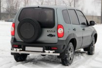 Chevrolet Niva 1998–2020 Aizmugures aizsargloks AK015 (nerūsējošais tērauds) foto 1