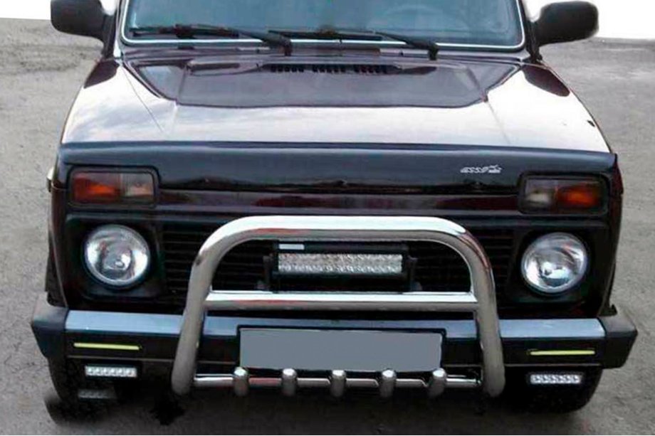 Lada Niva un Urban 1977– Priekšējais aizsargstienis (kengurins) QT006 (nerūsējošais tērauds) Image