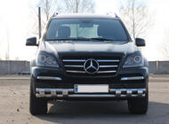 Mercedes GL сlass X164 2006–2012 Priekšējā aizsargstanga ST015 (nerūsējošais tērauds) foto 2