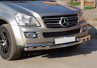 Mercedes GL сlass X164 2006–2012 Priekšējā aizsargstanga ST015 (nerūsējošais tērauds) foto 8