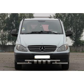 Priekšējais aizsargstienis Shark ST015 (nerūsējošais tērauds) Mercedes Vito W639 2004–2014 foto 1