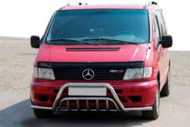 Mercedes Vito W638 1996–2003 Kengurū stienis ar sānu stieņiem WT002 Plus (nerūsējošais tērauds) foto 3