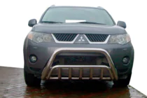 Mitsubishi Outlander 2006–2012 Priekšējais bullbar WT002 (nerūsējošais tērauds) foto 1