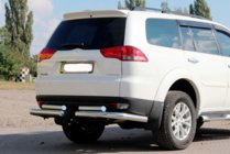 Mitsubishi Pajero Sport 2008–2015 Aizmugures aizsargstienis AK003-Special (2 gab., nerūsējošais tērauds) foto 1