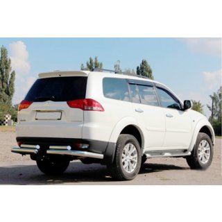 Aizmugures aizsargstienis AK003-Special (2 gab., nerūsējošais tērauds) Mitsubishi Pajero Sport 2008–2015 foto 3