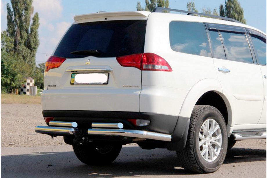 Mitsubishi Pajero Sport 2008–2015 Aizmugures aizsargstienis AK003-Special (2 gab., nerūsējošais tērauds) Image