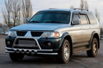 Mitsubishi Pajero Sport 1996–2007 Priekšējais aizsargloks ST015↗WT (nerūsējošais tērauds) foto 1