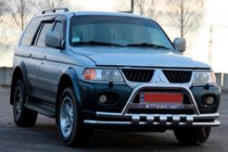 Mitsubishi Pajero Sport 1996–2007 Priekšējais aizsargloks ST015↗WT (nerūsējošais tērauds) foto 3