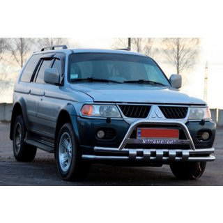 Priekšējais aizsargloks ST015↗WT (nerūsējošais tērauds) Mitsubishi Pajero Sport 1996–2007 foto 3
