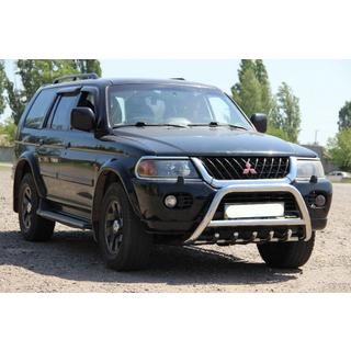 Priekšējais bullbar WT003 (nerūsējošais tērauds) Mitsubishi Pajero Sport 1996–2007 foto 3