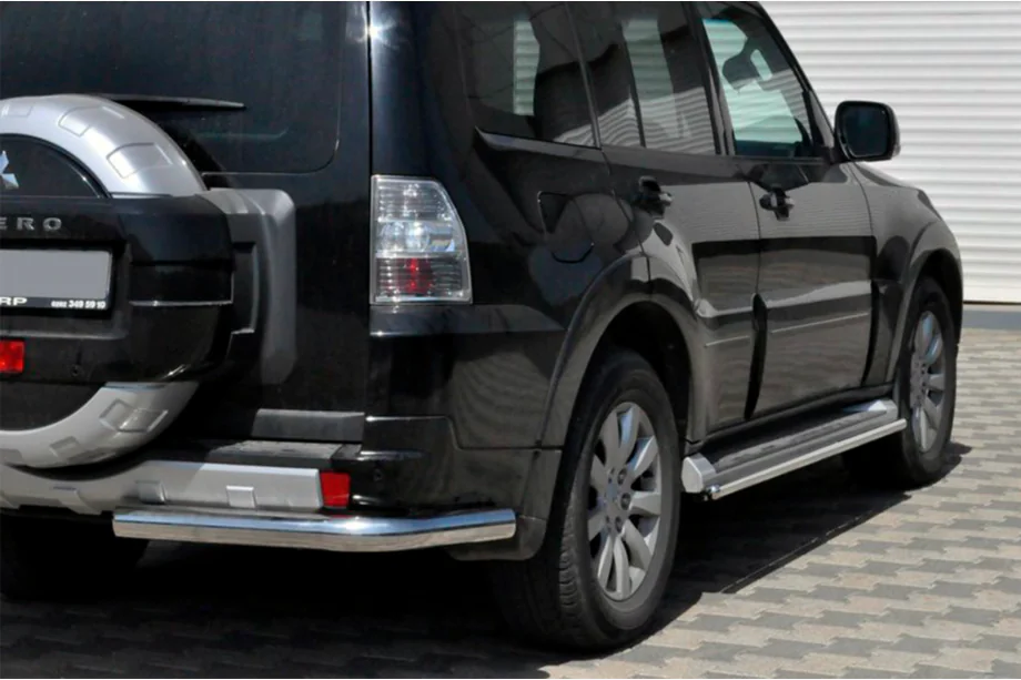 Mitsubishi Pajero Wagon IV 2006–2021 Aizmugurējais aizsargstienis AK003 (nerūsējošais tērauds) Image