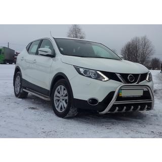 Priekšējais bullbar WT003 (nerūsējošais tērauds) Nissan Qashqai 2014–2021 foto 4