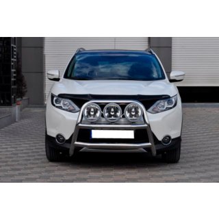 Priekšējais bullbārs WT018 (nerūsējošais tērauds) Nissan Qashqai 2014–2021 foto 2