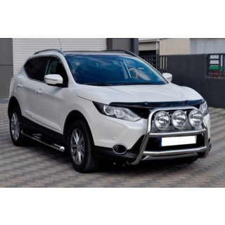 Priekšējais bullbārs WT018 (nerūsējošais tērauds) Nissan Qashqai 2014–2021 foto 1