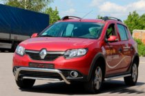 Renault Sandero 2013–2022 Priekšējais aizsargstienis WT007 (nerūsējošais tērauds) foto 2