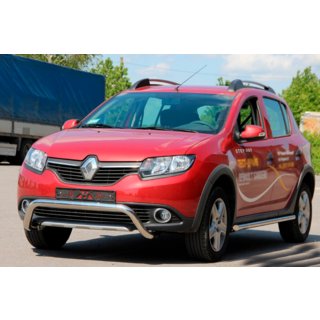 Priekšējais aizsargstienis WT007 (nerūsējošais tērauds) Dacia Sandero 2013–2020 foto 1