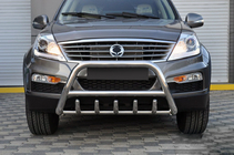 SsangYong Rexton I 2001–2017 Priekšējais bullbar WT003 (nerūsējošais tērauds) foto 3