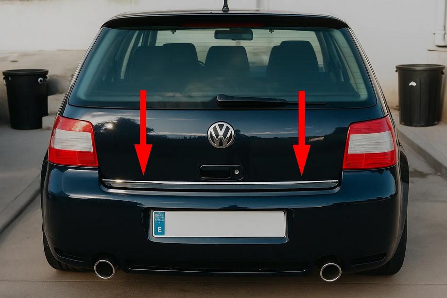 Volkswagen Golf 4 1997–2006 Bagāžnieka malas uzlika (nerūsējošais tērauds) Foto 1