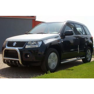 Priekšējais aizsargstienis (kengurins) QT006 (nerūsējošais tērauds) Suzuki Grand Vitara 2005–2017 foto 1