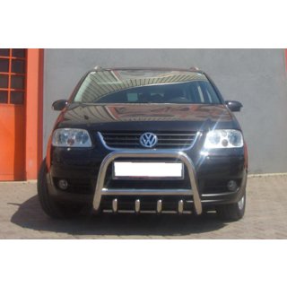 Priekšējais aizsargstienis (bullbar) QT006 (nerūsējošais tērauds) Volkswagen Touran 2003–2010 foto 2
