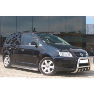 Priekšējais aizsargstienis (bullbar) QT006 (nerūsējošais tērauds) Volkswagen Touran 2003–2010 foto 3