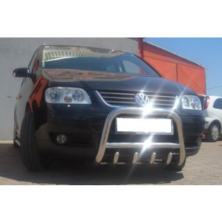 Priekšējais aizsargstienis (bullbar) QT006 (nerūsējošais tērauds) Volkswagen Touran 2003–2010 foto 4