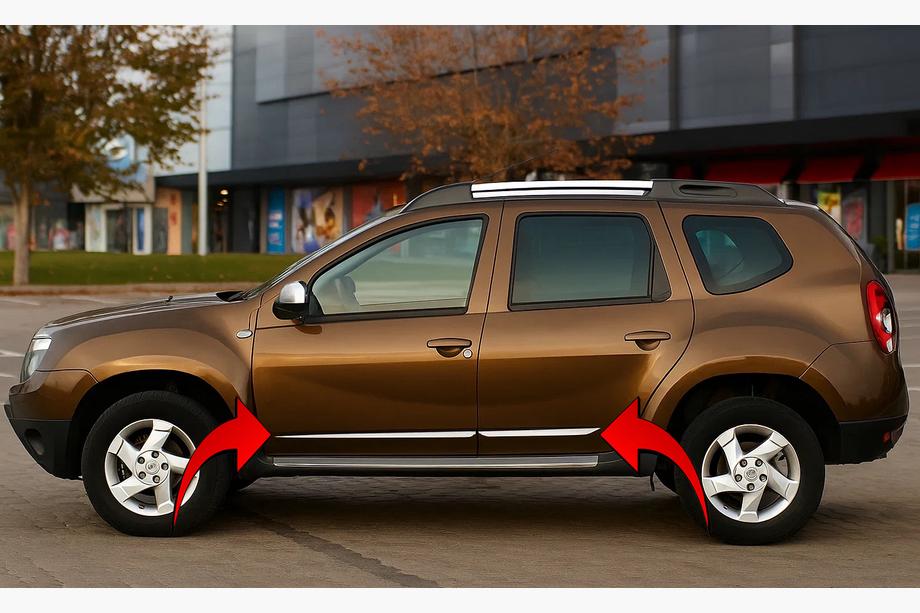 Dacia Duster 2008–2018 Durvju moldingi (4 gab., nerūsējošā tērauda) Image