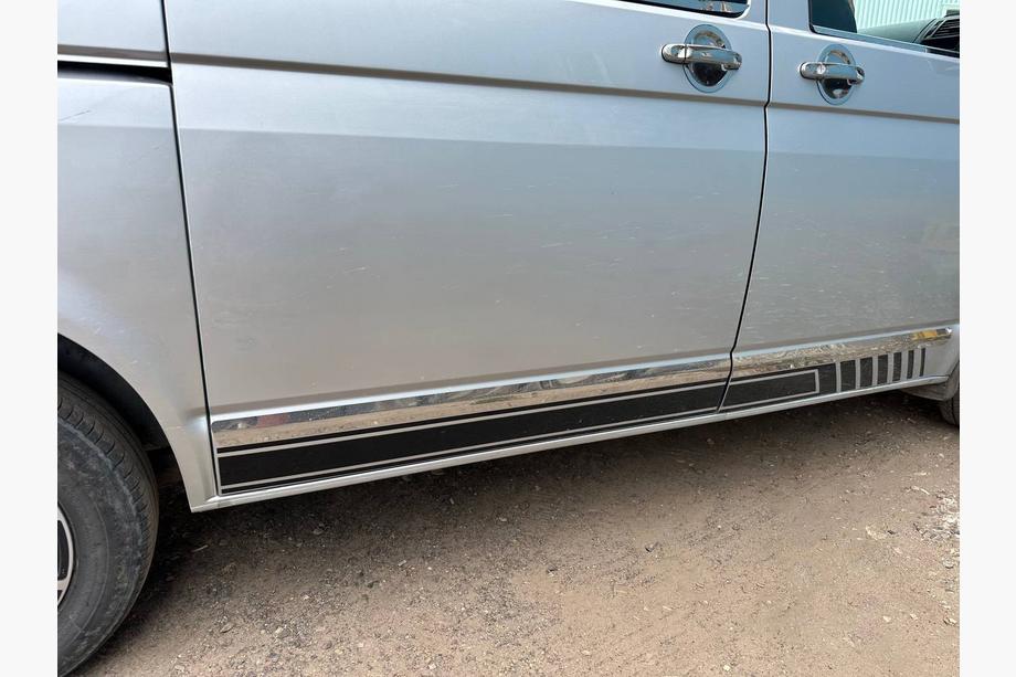 Volkswagen T5 Transporter 2003–2010 Uzlikas zem durvju rokturiem (nerūsējošais tērauds) Carmos - turku nerūsējošais tērauds, 4 gab. Foto 7