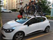 Renault Clio IV 2012–2019 Velosipēda turētājs uz jumta bagāžnieka foto 2