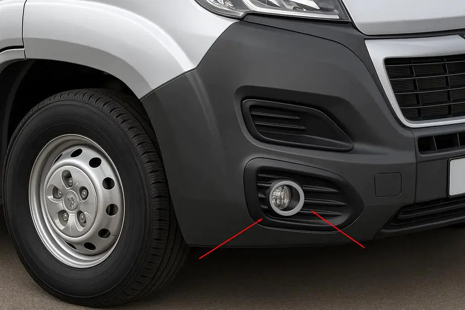 Peugeot Boxer 2006–2025 Miglas lukturu uzlikas 2014↗ (nerūsējošais tērauds) Image