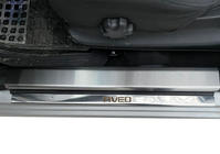 Chevrolet Aveo T250 2005–2011 Durvju sliekšņu uzlikas Carmos (4 gab., nerūsējošais tērauds) foto 3