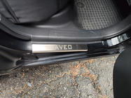 Chevrolet Aveo T250 2005–2011 Durvju sliekšņu uzlikas Carmos (4 gab., nerūsējošais tērauds) foto 5