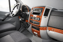 Mercedes Sprinter W906 2006–2018 Instrumentu paneļa apdares uzliku komplekts (Meric, 19 daļas) Alumīnijs foto 1