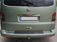 Volkswagen T5 Multivan 2003–2010 Nerūsējošā tērauda uzlika virs numurzīmes piektajām durvīm Bez uzraksta, Carmos – turku tērauds foto 2