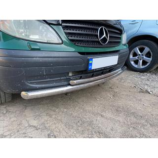 Priekšējais aizsargstienis ST014 (nerūsējošais tērauds) Mercedes Vito W639 2004–2014 foto 3
