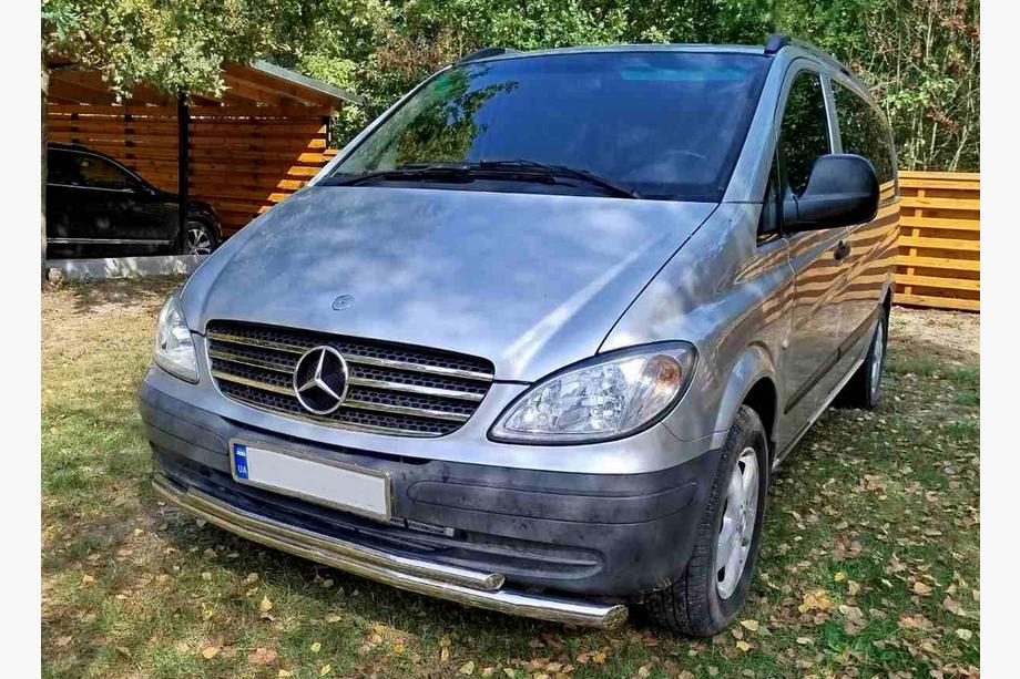 Mercedes Vito W639 2004–2014 Priekšējais aizsargstienis ST014 (nerūsējošais tērauds) 2004-2010, Ø70→48 mm Foto 13