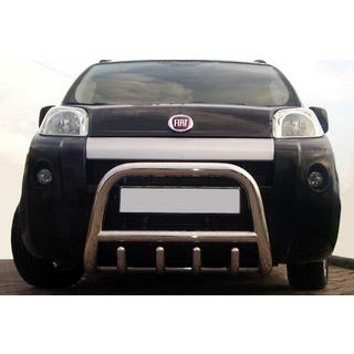 Priekšējais aizsargstienis (kengurins) QT006 (nerūsējošais tērauds) Fiat Fiorino/Qubo 2008–2024 foto 2