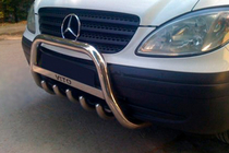 Mercedes Viano 2004–2014 Priekšējais aizsargstienis (bullbar) WT003/004 (nerūsējošais tērauds) foto 5