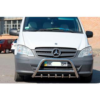 Priekšējais aizsargstienis (bullbar) WT003/004 (nerūsējošais tērauds) Mercedes Viano 2004–2014 foto 4