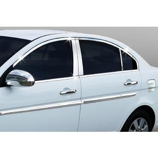 Pilna logu apmale (14 gab., nerūsējošais tērauds) Hyundai Accent 2006–2010 foto 1