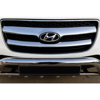 Radiatora režģa uzlika (2006-2010, 2 gab., nerūsējošais tērauds) Hyundai Santa Fe 2 2006–2012 foto 1