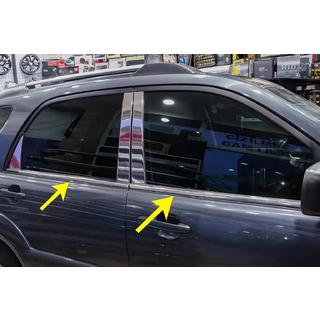 Logu apdares līstes (6 gab., nerūsējošais tērauds) Kia Sportage 2004–2010 foto 1