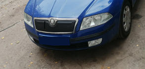 Skoda Octavia II A5 2006–2010 Ziemas pārsegs radiatora restei (augšējais) Glancēta foto 3