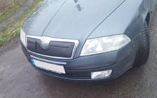 Skoda Octavia II A5 2006–2010 Ziemas pārsegs radiatora restei (augšējais) Glancēta foto 2