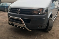 Volkswagen T5 2010–2015 Priekšējais bullbar WT003 (nerūsējošais tērauds) 60 mm, ar uzrakstu foto 8