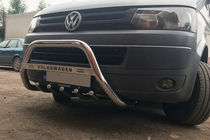 Volkswagen T5 2010–2015 Priekšējais bullbar WT003 (nerūsējošais tērauds) 60 mm, ar uzrakstu foto 6
