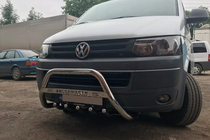 Volkswagen T5 2010–2015 Priekšējais bullbar WT003 (nerūsējošais tērauds) 60 mm, ar uzrakstu foto 7