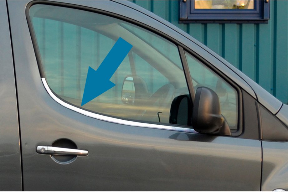 Peugeot Partner Tepee 2008–2018 Logu apdares līstes (2 gab., nerūsējošais tērauds) OmsaLine – itāļu nerūsējošais tērauds Image